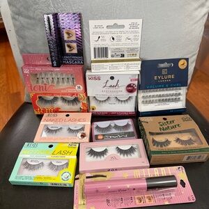 New Bundle of 12 piece Name brand lashes and mascaras
